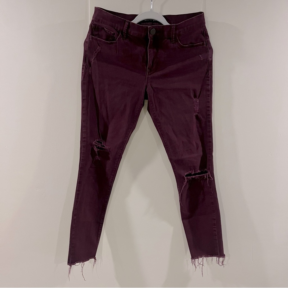 Express Eggplant Distressed jeans
